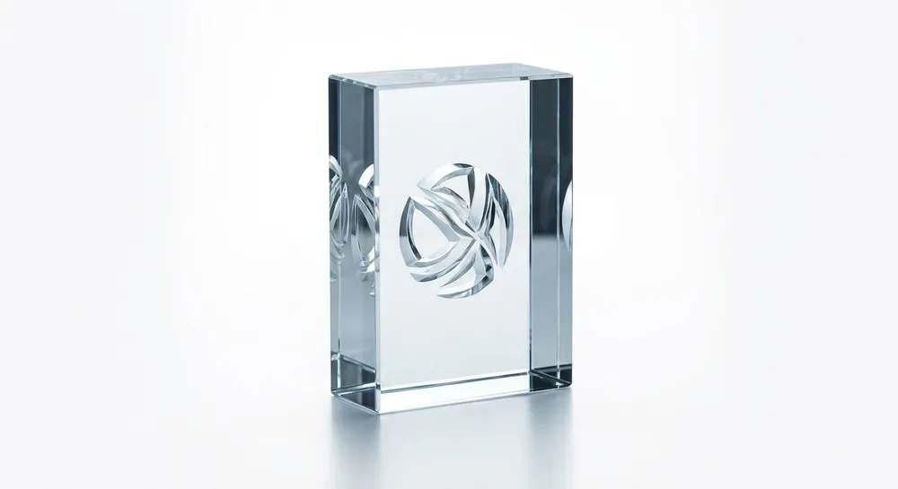 Glas award met gravure